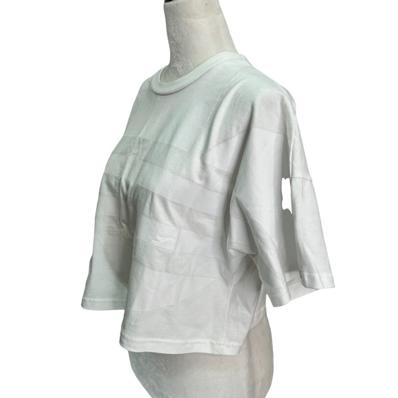 𝅺NWOT Adidas Originals LGR Logo Tee White Cropped Size XS - Picture 13 of 13